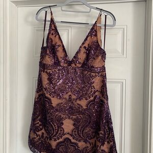 Free People Purple Sequin Mini Dress